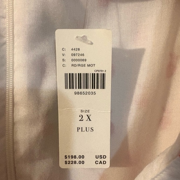 NWT Anthropologie Short Sleeve Pleated Midi Dress Red Pineapple Print size 2X - Picture 4 of 7